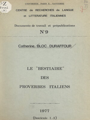 cover image of Le bestiaire des proverbes italiens